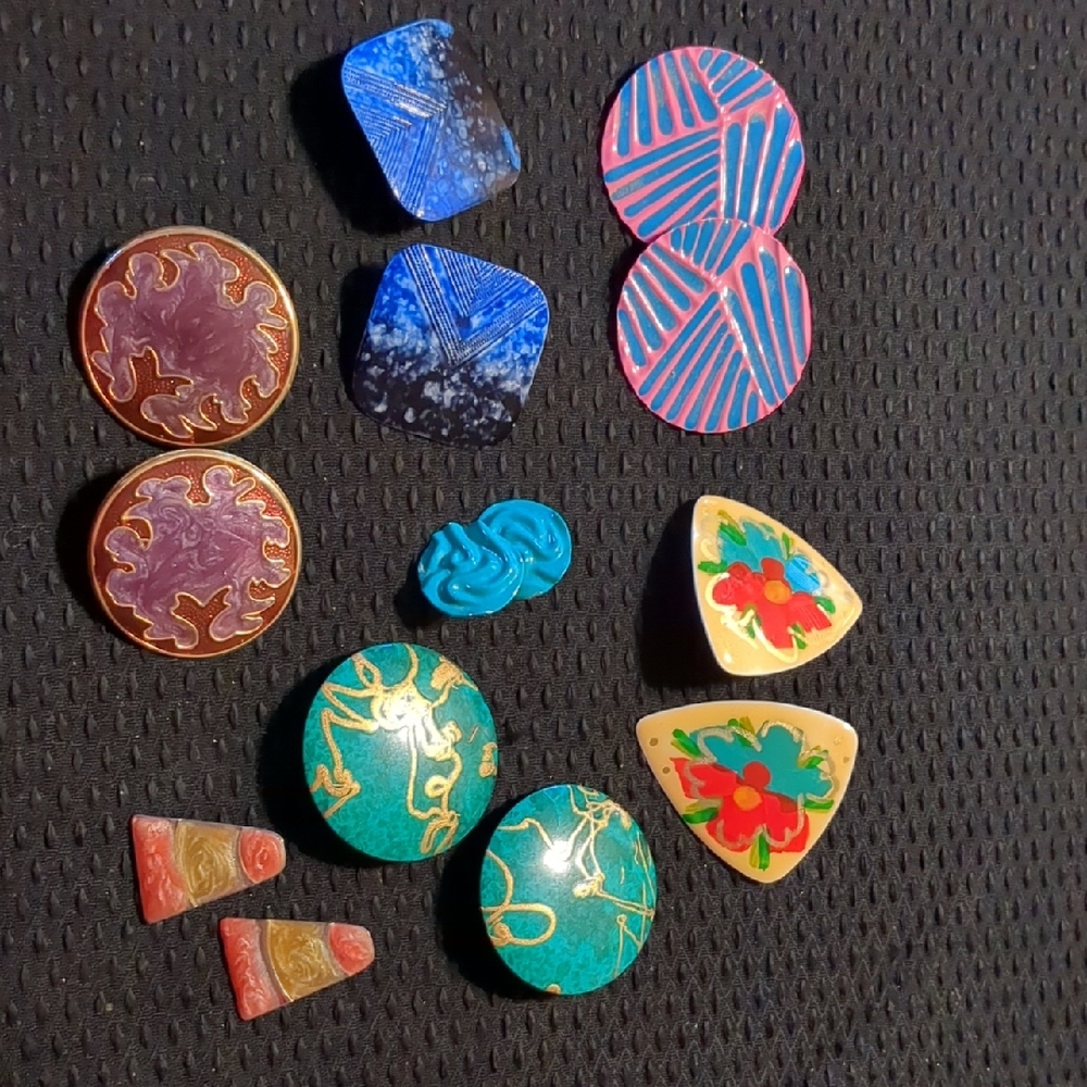 Artistic pierced Earringswith Floral and Geometric Designs